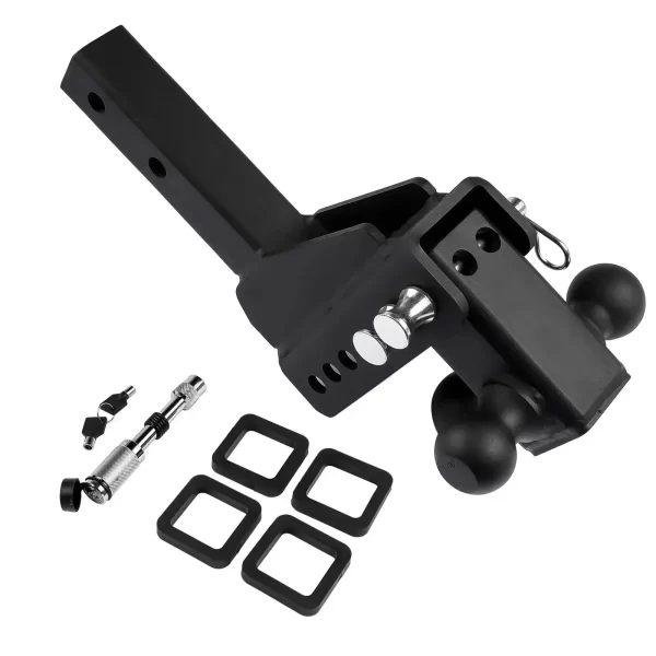 AP03 2" Receiver 6" Drop/Rise Adjustable Tow Hitch Tri Ball Mount 18500 lb Black - Image 4