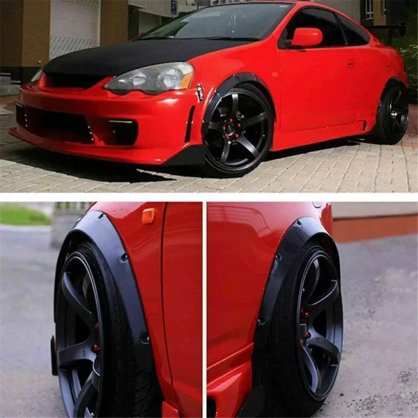 4Pcs 3.5'' Carbon Look Wheel Arch Fender Flares Cover Trim Mudguards Protective Lip Anti-Scratch Strips For Honda Accord Civic - Image 5