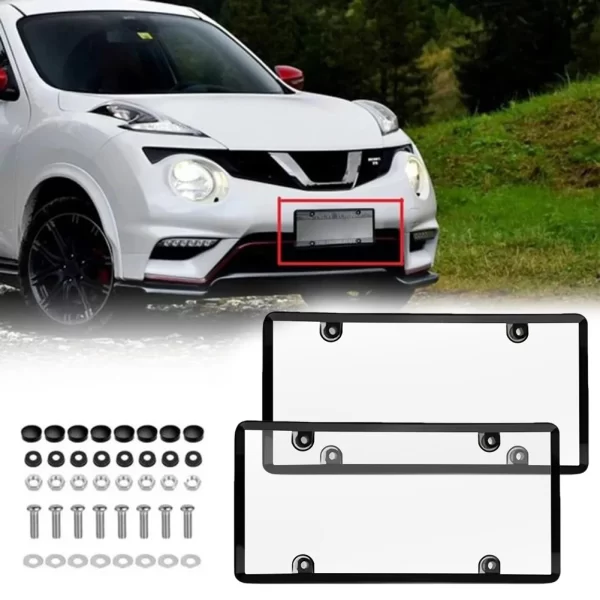 2Pcs License Plate Protector with Screw Caps Cover Kit - Image 2