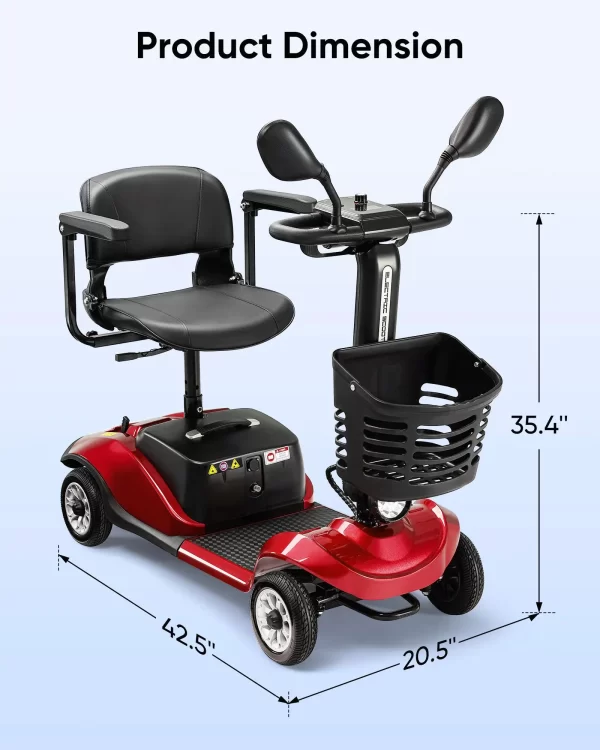 Foldable Electric Mobility Scooter with Light and Basket - Image 3