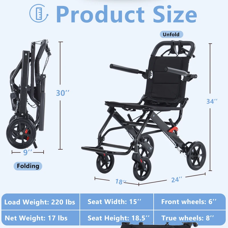 Folding Aluminum Wheelchair - Image 3